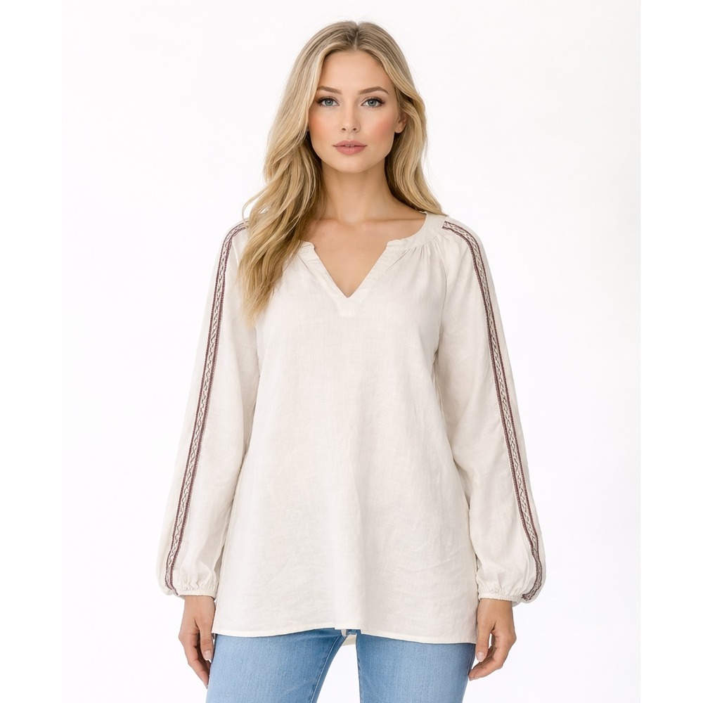 Soft Surroundings Blouse Minimalist Relaxed Breathable Chic Substantial SZ Med.